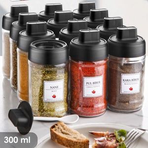Set recipiente pentru condimente, Kosova, 430KSV8839, Sticla, Negru imagine
