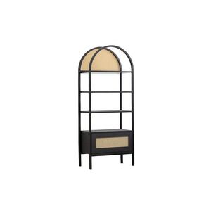 Corp biblioteca, Howard, Nala 76, 76x185x40 cm, PAL, Negru imagine