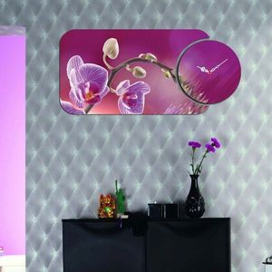 Set ceas si tablou decorativ, YMS-24, MDF , Dimensiune: 68 x 32 cm, Multicolor imagine