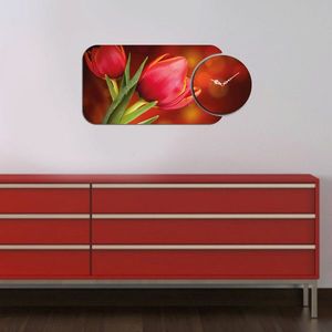 Set ceas si tablou decorativ, YMS-29, MDF , Dimensiune: 68 x 32 cm, Multicolor imagine