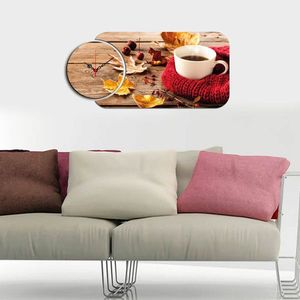 Set ceas si tablou decorativ, YMS-34, MDF , Dimensiune: 68 x 32 cm, Multicolor imagine