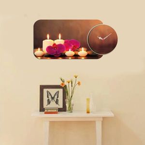 Set ceas si tablou decorativ, YMS-42, MDF , Dimensiune: 68 x 32 cm, Multicolor imagine