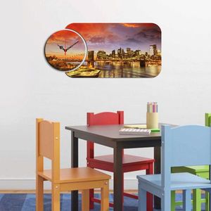 Set ceas si tablou decorativ, YMS-44, MDF , Dimensiune: 68 x 32 cm, Multicolor imagine