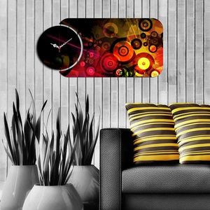 Set ceas si tablou decorativ, YMS-57, MDF , Dimensiune: 68 x 32 cm, Multicolor imagine