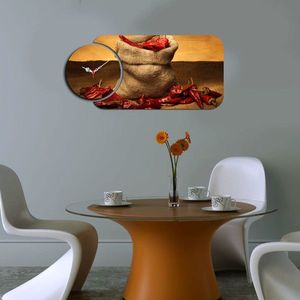 Set ceas si tablou decorativ, YMS-64, MDF , Dimensiune: 68 x 32 cm, Multicolor imagine