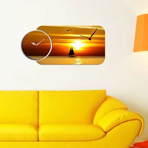 Set ceas si tablou decorativ, YMS-67, MDF , Dimensiune: 68 x 32 cm, Multicolor imagine