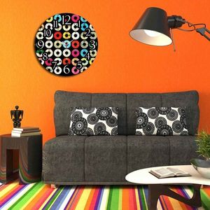 Ceas de perete, Ms-18, MDF, ø40 cm, Multicolor imagine