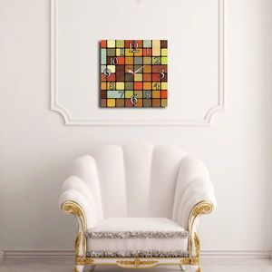 Ceas de perete, Msk-02, MDF, Dimensiune: 40 x 40 cm, Multicolor imagine