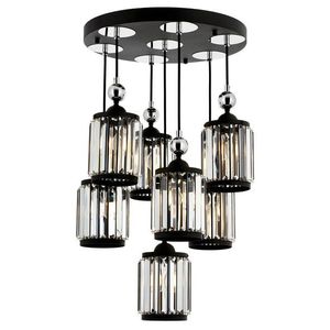 Lustra, Aurora, 301AUR1276, Metal, Negru / Alb / Argintiu imagine