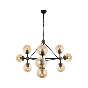 Lustra, Avonni, 683AVN1186, Metal, Negru/Maro antic imagine