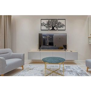 Decoratiune de perete, Ağaç 3 Parçalı, Metal, 35 x 50 cm, 3 piese, Negru imagine