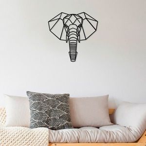 Decoratiune de perete, Fil, Lemn, Dimensiune: 58 x 58 cm, Negru imagine