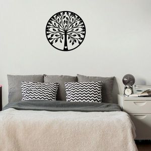 Decoratiune de perete, Ağaç 3, Lemn, Dimensiune: 58 x 58 cm, Negru imagine