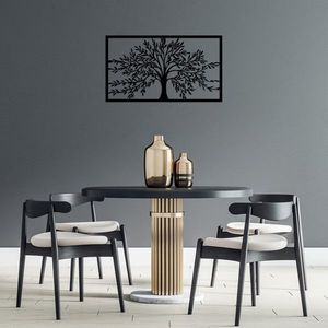 Decoratiune de perete, Monumental Tree, Metal, 70 x 40 cm, Negru imagine