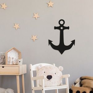 Decoratiune de perete, Anchor, Metal, Dimensiune: 36 x 50 cm, Negru imagine