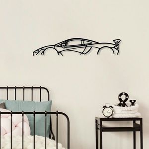 Decoratiune de perete, Mclaren P1 Silhouette, Metal, Dimensiune: 68 x 14 cm, Negru imagine