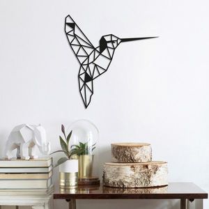 Decoratiune de perete, Bird, Metal, Dimensiune: 44 x 44 cm, Negru imagine