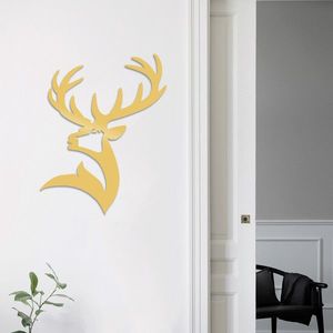 Decoratiune de perete, Dear2, Metal, Dimensiune: 38 x 53 cm, Auriu imagine