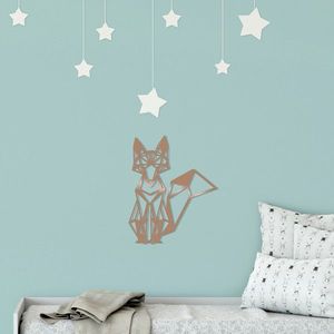 Decoratiune de perete, Fox, Metal, Dimensiune: 33 x 40 cm, Cupru imagine