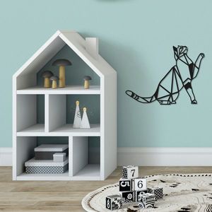 Decoratiune de perete, Cat, Metal, Dimensiune: 51 x 36 cm, Negru imagine