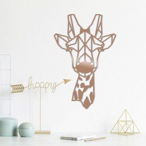 Decoratiune de perete, Gıraffe, Metal, Dimensiune: 33 x 50 cm, Cupru imagine