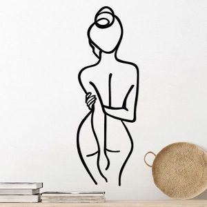 Decoratiune de perete, Woman Body, Metal, Dimensiune: 72 x 0, 15 x 26 cm, Negru imagine