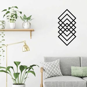 Decoratiune de perete, Geometry, Metal, 30 x 60 cm, Negru imagine