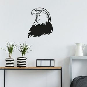 Decoratiune de perete, Eagle2, Metal, Dimensiune: 38 x 45 cm, Negru imagine