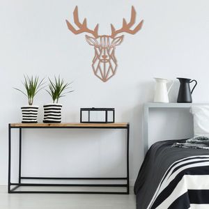 Decoratiune de perete, Deer2, Metal, Dimensiune: 51 x 51 cm, Cupru imagine