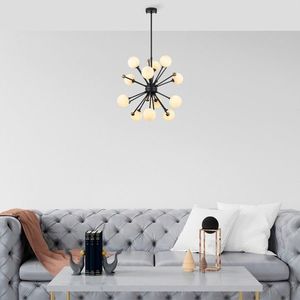 Lustra, Fulgor, 942FLG1270, Metal, Negru imagine