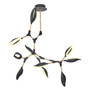 Lustra, Lightric, 414LRC1338, Metal, Negru imagine