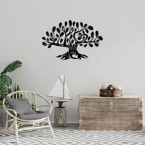 Decoratiune de perete, Monumental Tree, Metal, Dimensiune: 70 x 46 cm, Negru imagine