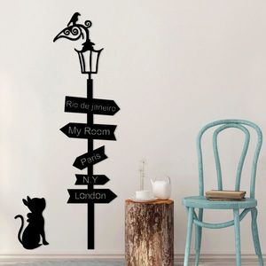 Decoratiune de perete, Where To Go ?, Metal, 25 x 1.5 x 39 cm, Negru imagine