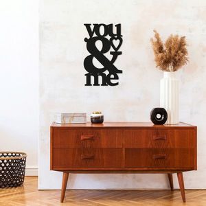 Decoratiune de perete, You & Me, Metal, Dimensiune: 29 x 49 cm, Negru imagine