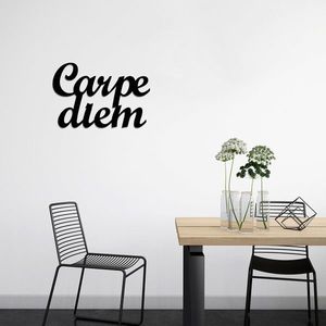 Decoratiune de perete, Carpediem 1, Metal, Dimensiune: 50 x 38 cm, Negru imagine