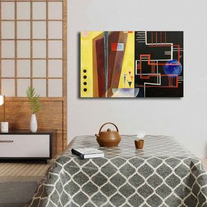 Tablou decorativ, 4570KANDINSKY011, Canvas, Lemn, Multicolor imagine