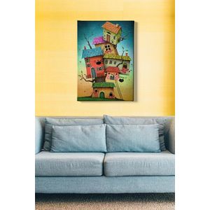 Tablou decorativ, Kanvas Tablo (50 x 70), Canvas, Lemn, Multicolor imagine