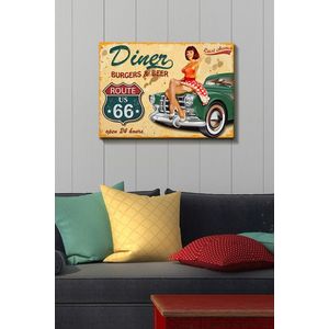 Tablou decorativ, Kanvas Tablo (50 x 70), Canvas, Lemn, Multicolor imagine