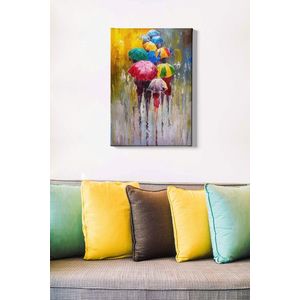 Tablou decorativ, Kanvas Tablo (50 x 70), Canvas, Lemn, Multicolor imagine