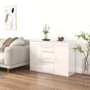 vidaXL Servantă, alb extralucios, 91x29, 5x65 cm, lemn prelucrat imagine