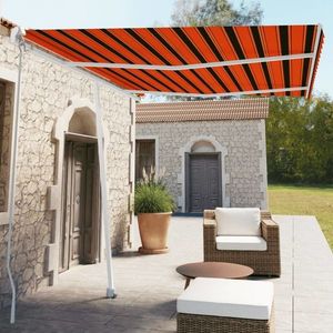 vidaXL Copertină autonomă retractabilă manual, oranj/maro, 350x250 cm imagine