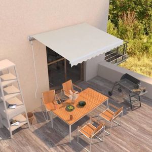 vidaXL Copertină retractabilă manual, crem, 350 cm imagine
