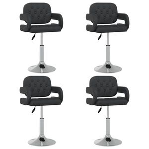 vidaXL Scaune de bucătărie pivotante, 4 buc., negru, piele ecologică imagine