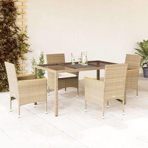 vidaXL Set mobilier de grădină cu perne bej, 5 piese imagine