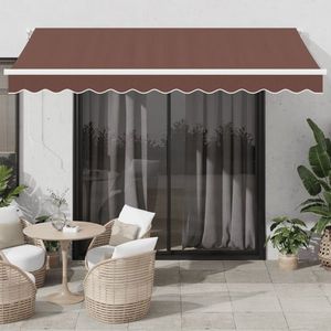 vidaXL Copertină retractabilă manual, maro, 350x250 cm imagine