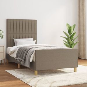 vidaXL Cadru de pat fără saltea Taupe 80x200 cm țesătură imagine
