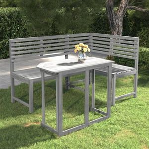 vidaXL Set mobilier bistro, 2 piese, gri, lemn masiv de acacia imagine