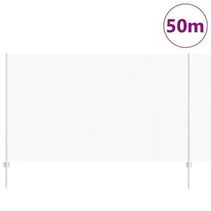 vidaXL Gard din plasă sudată cu 44 U Posts Argintiu 1.4x50 m Oțel imagine