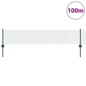 vidaXL Gard din plasă sudată cu 44 U Posts Verde 0.4x100 m Oțel imagine