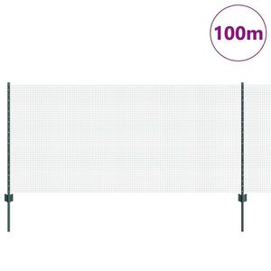 vidaXL Împrejmuire din Sârmă Sudată cu 44 U Posturi Verde 1x100 m Oțel imagine